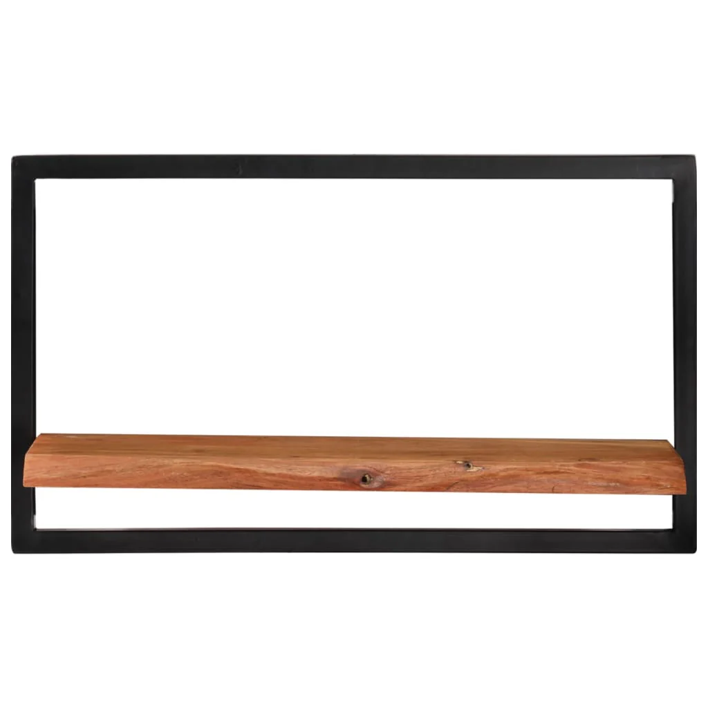 væghylder 2 stk. 60x25x35 cm massivt akacietræ og stål - Image 2