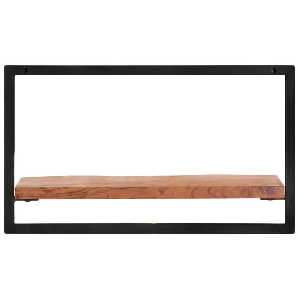 væghylder 2 stk. 60x25x35 cm massivt akacietræ og stål - Image 3