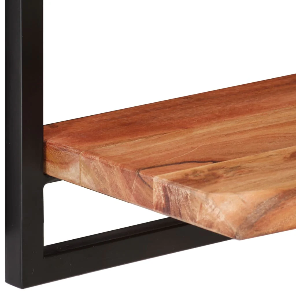 væghylder 2 stk. 80x25x35 cm massivt akacietræ og stål - Image 5