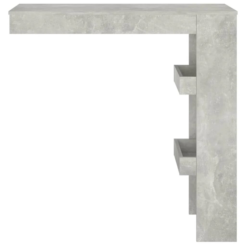 vægmonteret barbord 102x45x103,5 cm konstrueret træ betongrå - Image 3