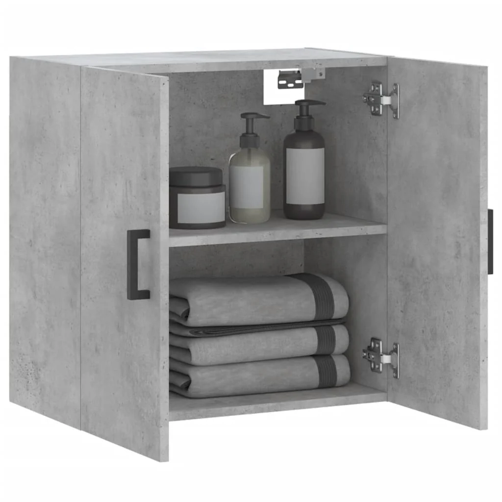 vægskab 60x31x60 cm konstrueret træ betongrå - Image 4