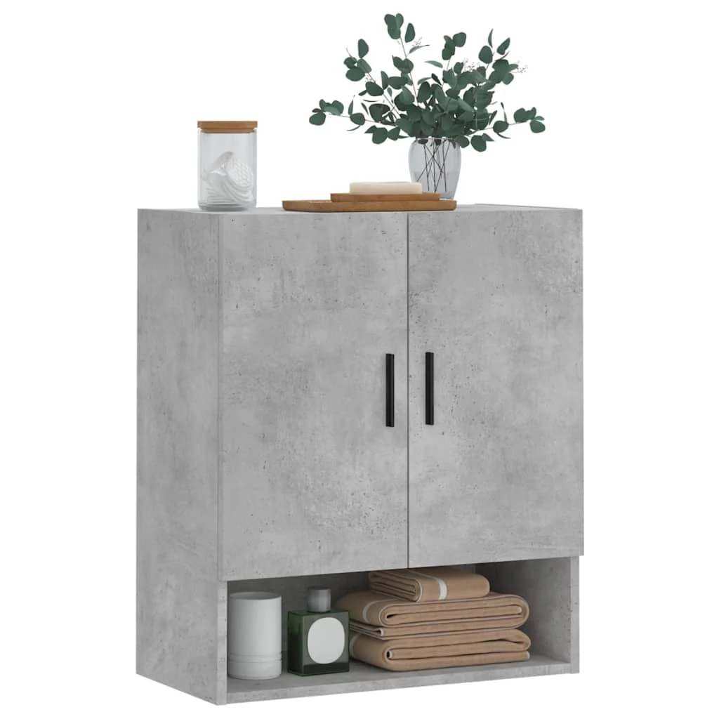 vægskab 60x31x70 cm konstrueret træ betongrå - Image 3
