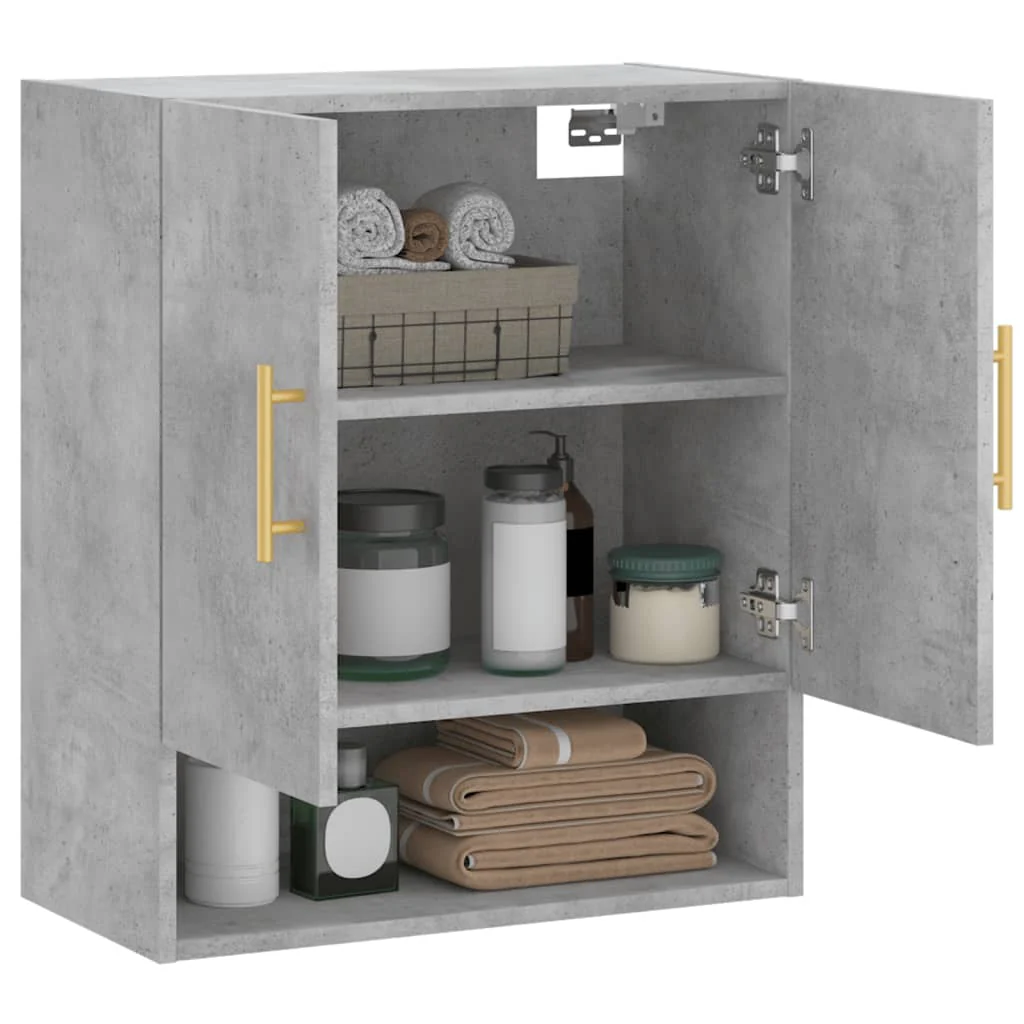 vægskab 60x31x70 cm konstrueret træ betongrå - Image 4