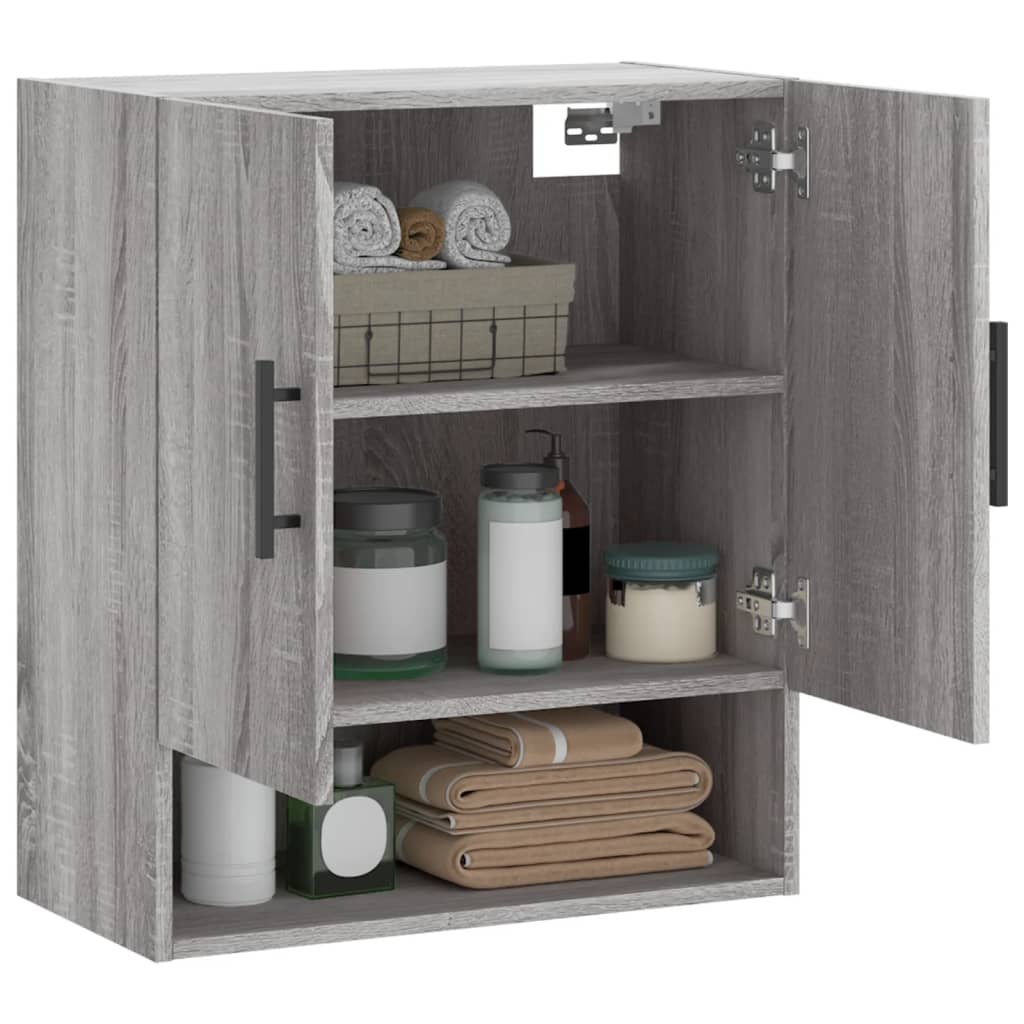 vægskab 60x31x70 cm konstrueret træ grå sonoma-eg - Image 4