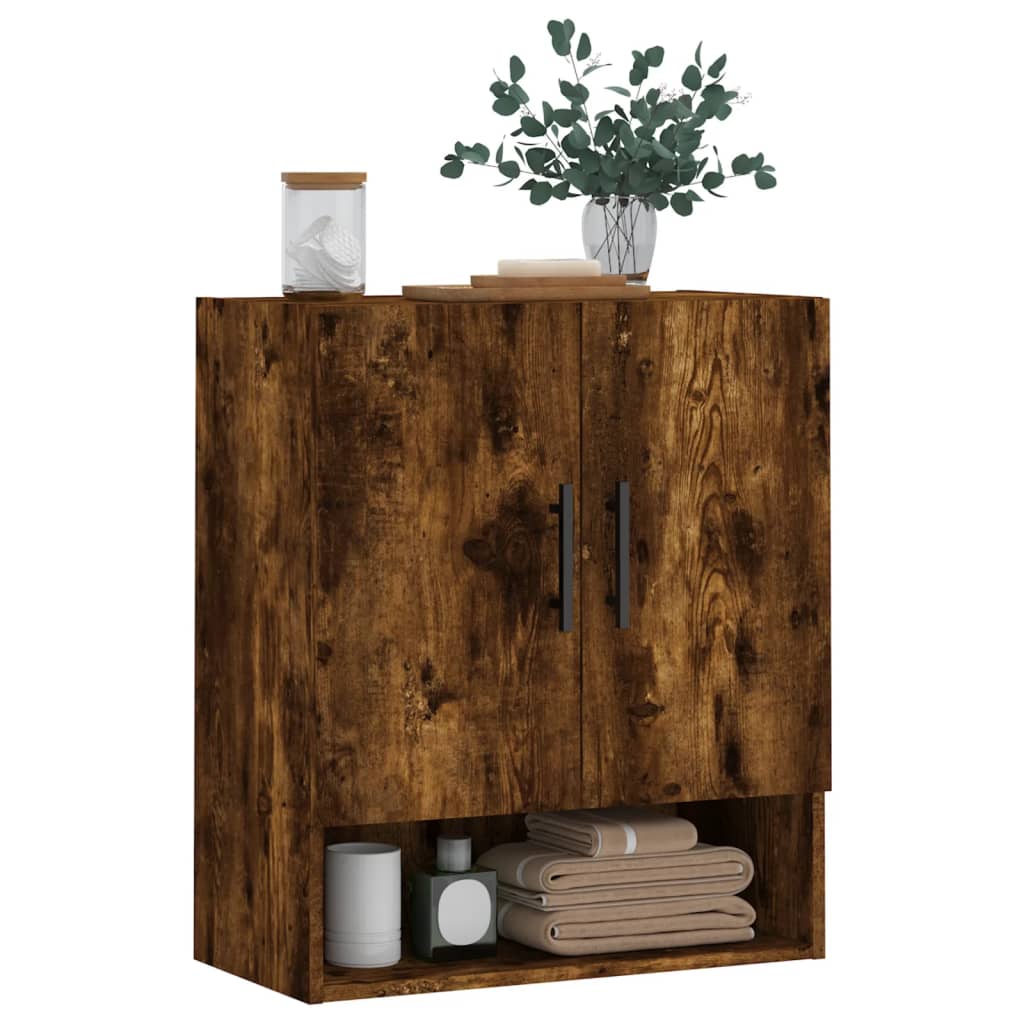 vægskab 60x31x70 cm konstrueret træ røget egetræsfarve - Image 3