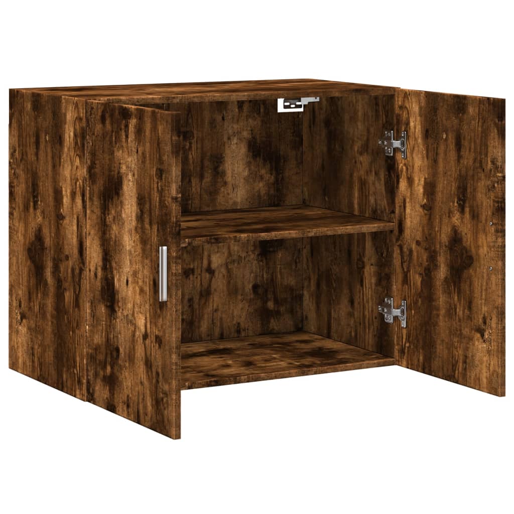 vægskab 80x42,5x64 cm konstrueret træ røget egetræsfarve - Image 7