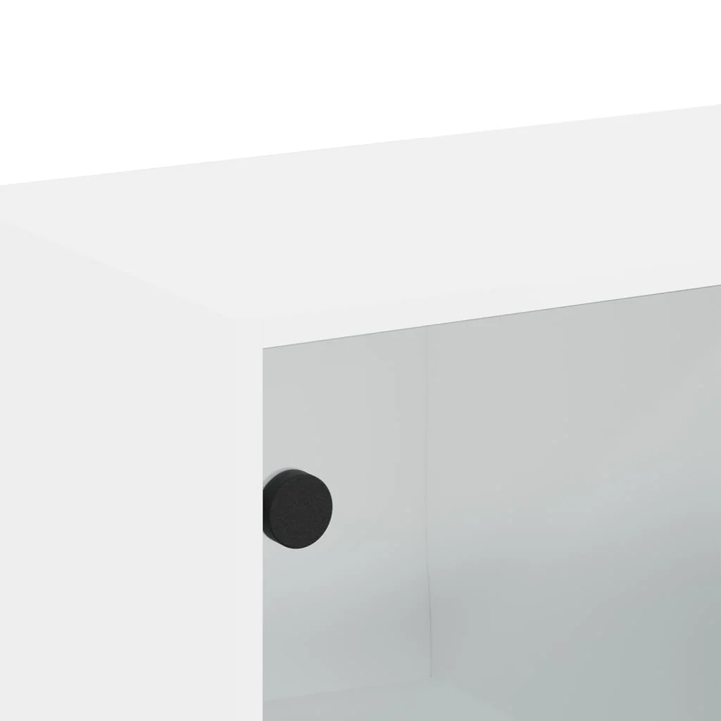 vægskab med glaslåger 68,5x37x35 cm hvid - Image 8