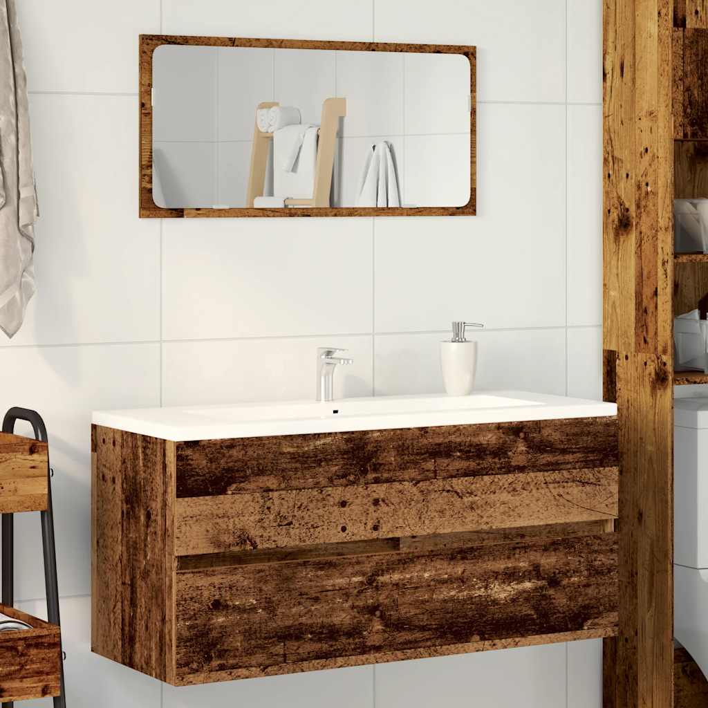 vaskeskab 100x38,5x45 cm konstrueret træ gammelt trælook - Image 3