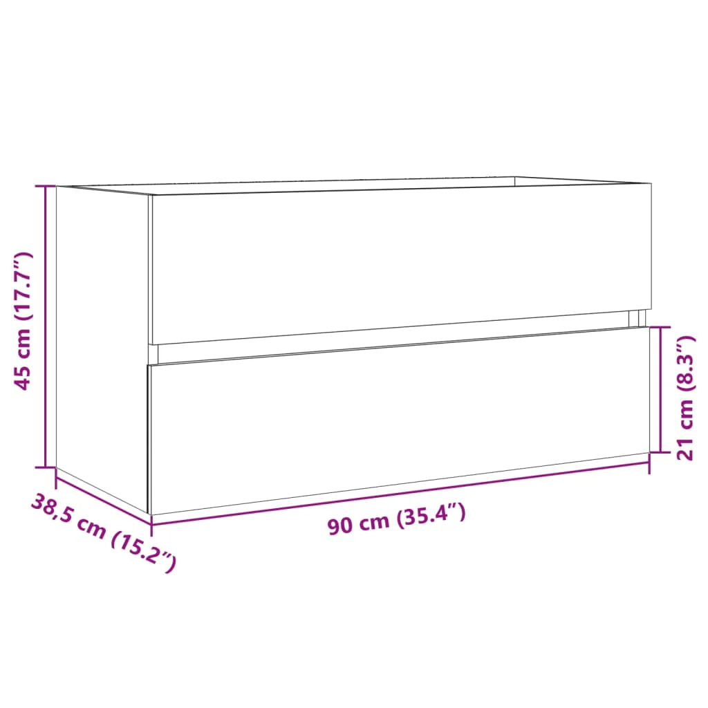 vaskeskab 90x38,5x45 cm konstrueret træ sonoma-eg - Image 10