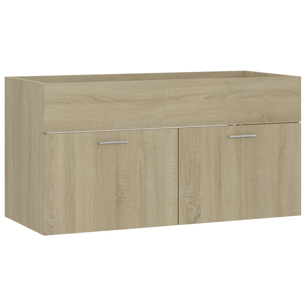 vaskeskab 90x38,5x46 cm konstrueret træ grå - Image 2