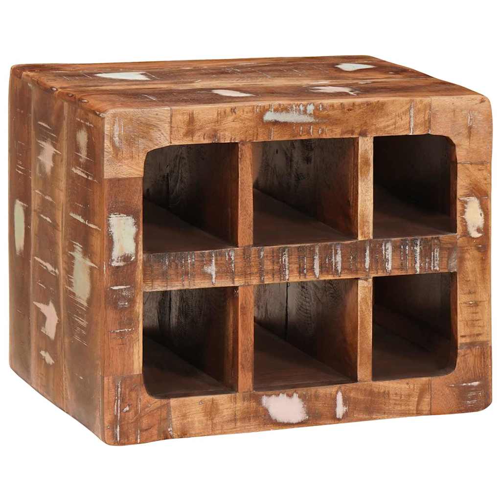 Vinfad med opbevaring Brun 44 x 30 x 35 cm Solid genbrugs træ - Image 3