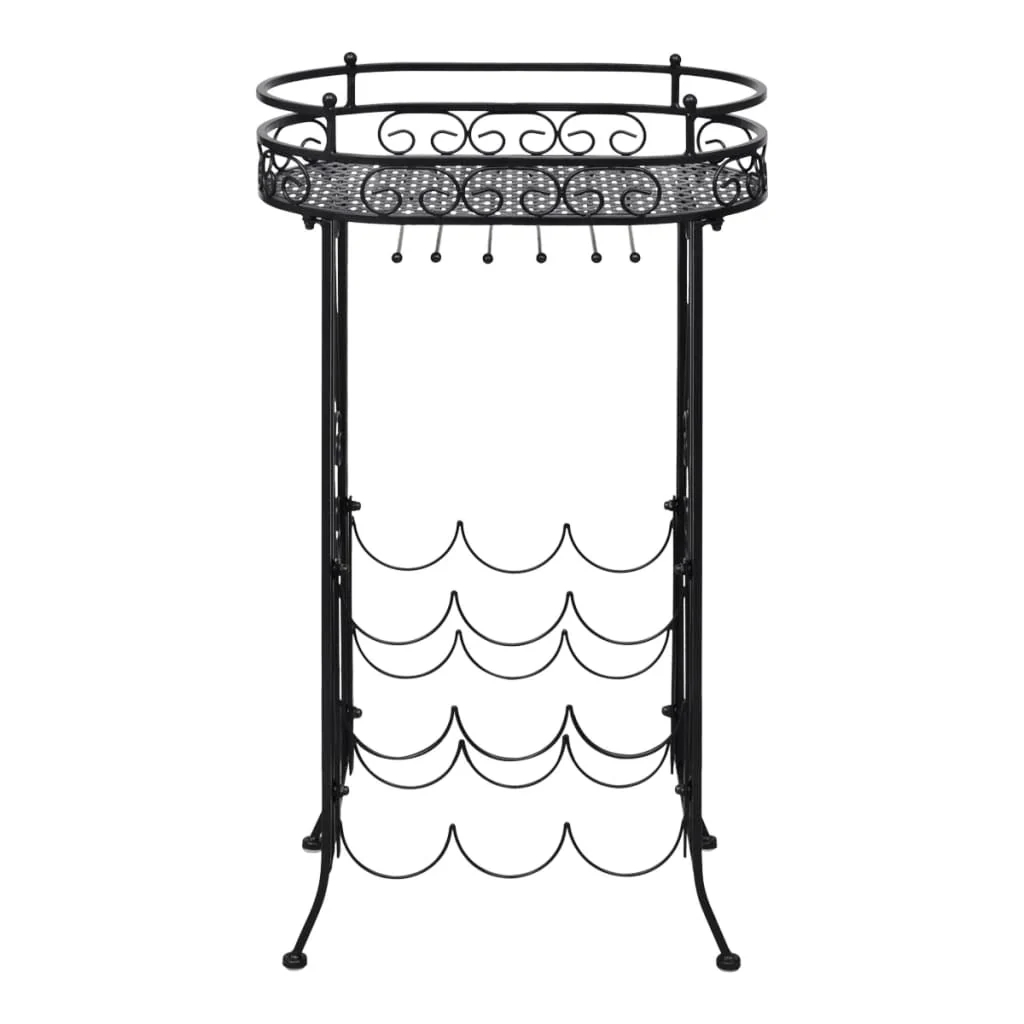 vinreol med glasholder 9 flasker metal - Image 3