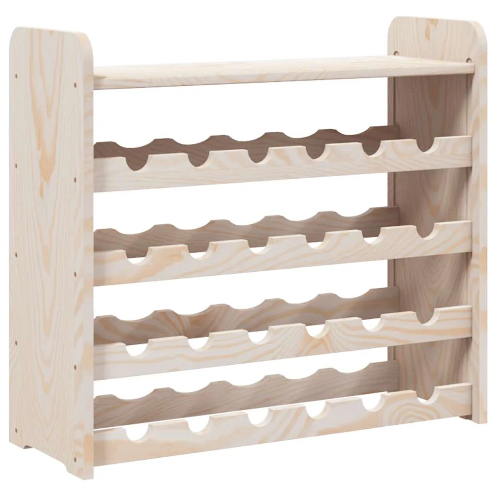vinreol med topplade 67,5x25x60 cm massivt fyrretræ - Image 2
