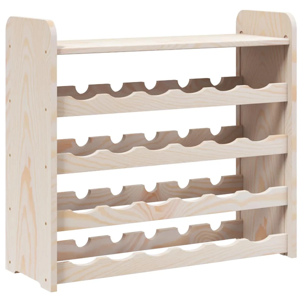 vinreol med topplade 67,5x25x60 cm massivt fyrretræ - Image 7