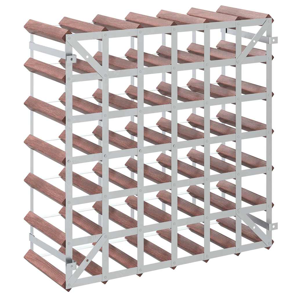 vinreol til 42 flasker massivt fyrretræ brun - Image 7
