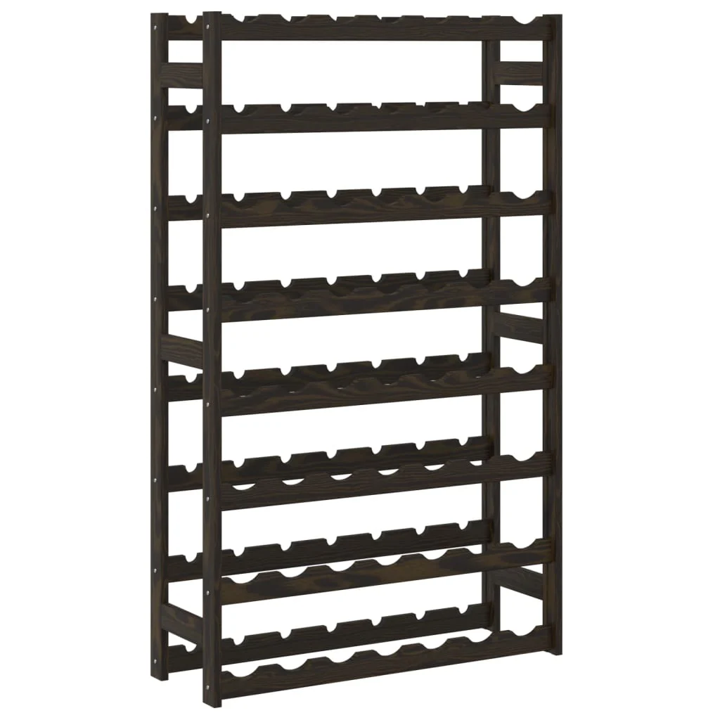 vinreol til 56 flasker massivt fyrretræ sort - Image 5