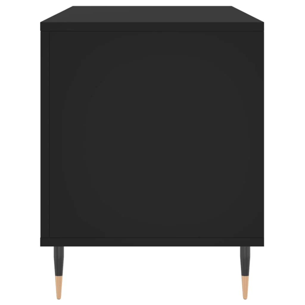 vinylskab 100x38x48 cm konstrueret træ sort - Image 5