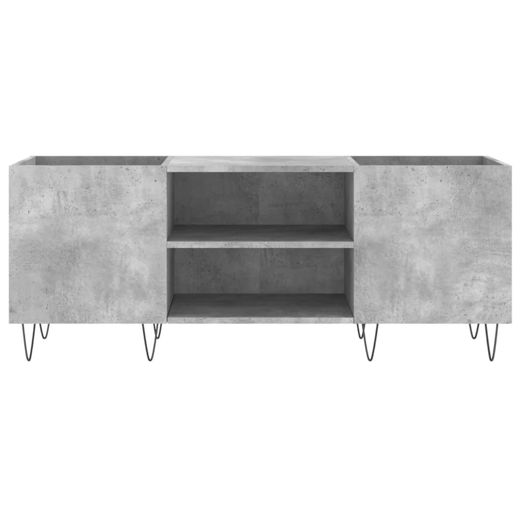 vinylskab 121x38x48 cm konstrueret træ betongrå - Image 4