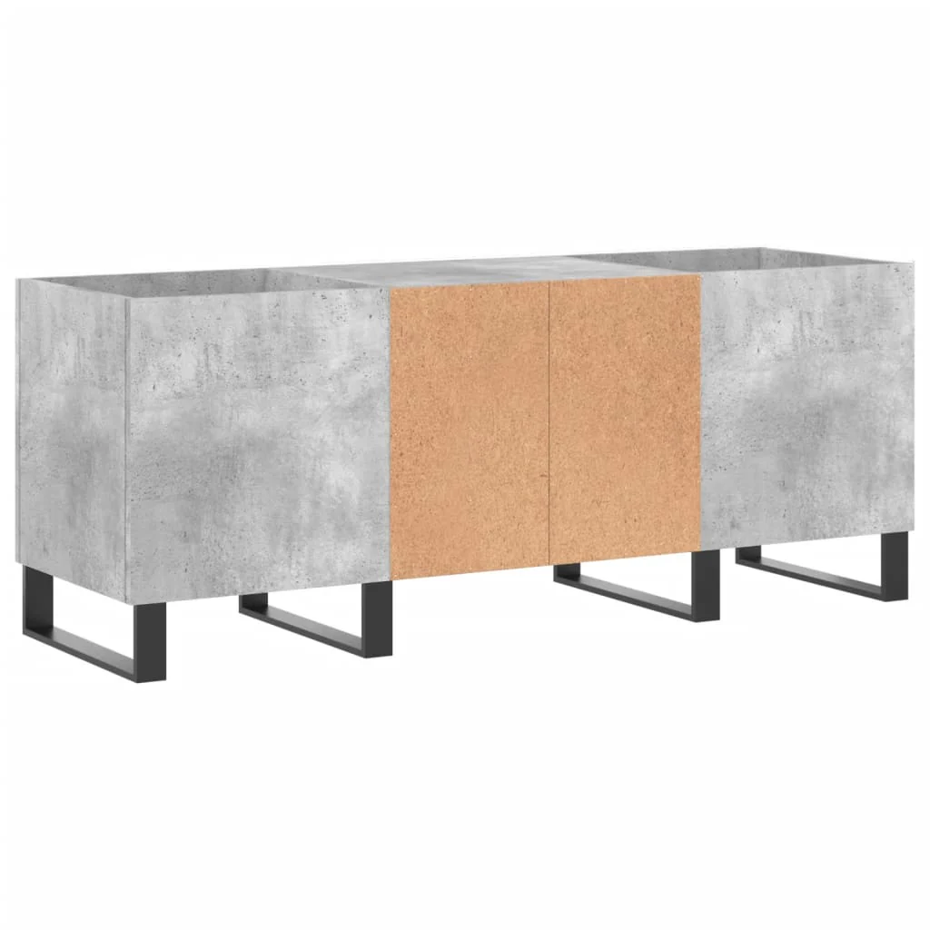 vinylskab 121x38x48 cm konstrueret træ betongrå - Image 6