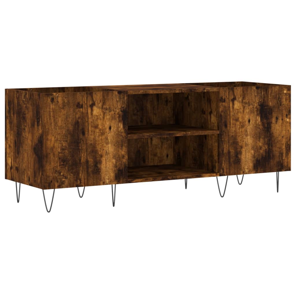 vinylskab 121x38x48 cm konstrueret træ røget egetræsfarve - Image 2