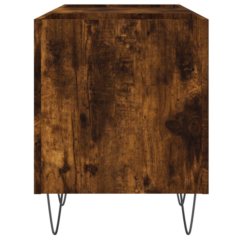 vinylskab 121x38x48 cm konstrueret træ røget egetræsfarve - Image 5