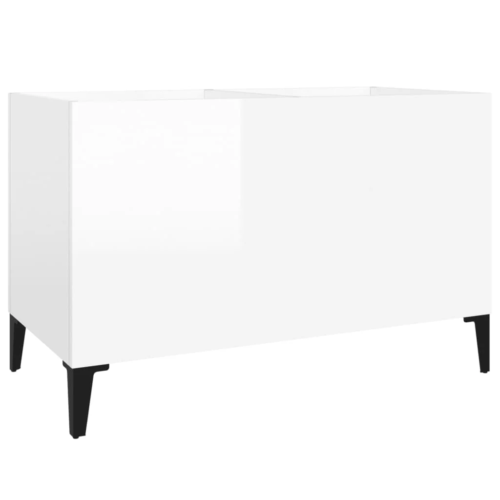 vinylskab 74,5x38x48 cm konstrueret træ hvid højglans - Image 2