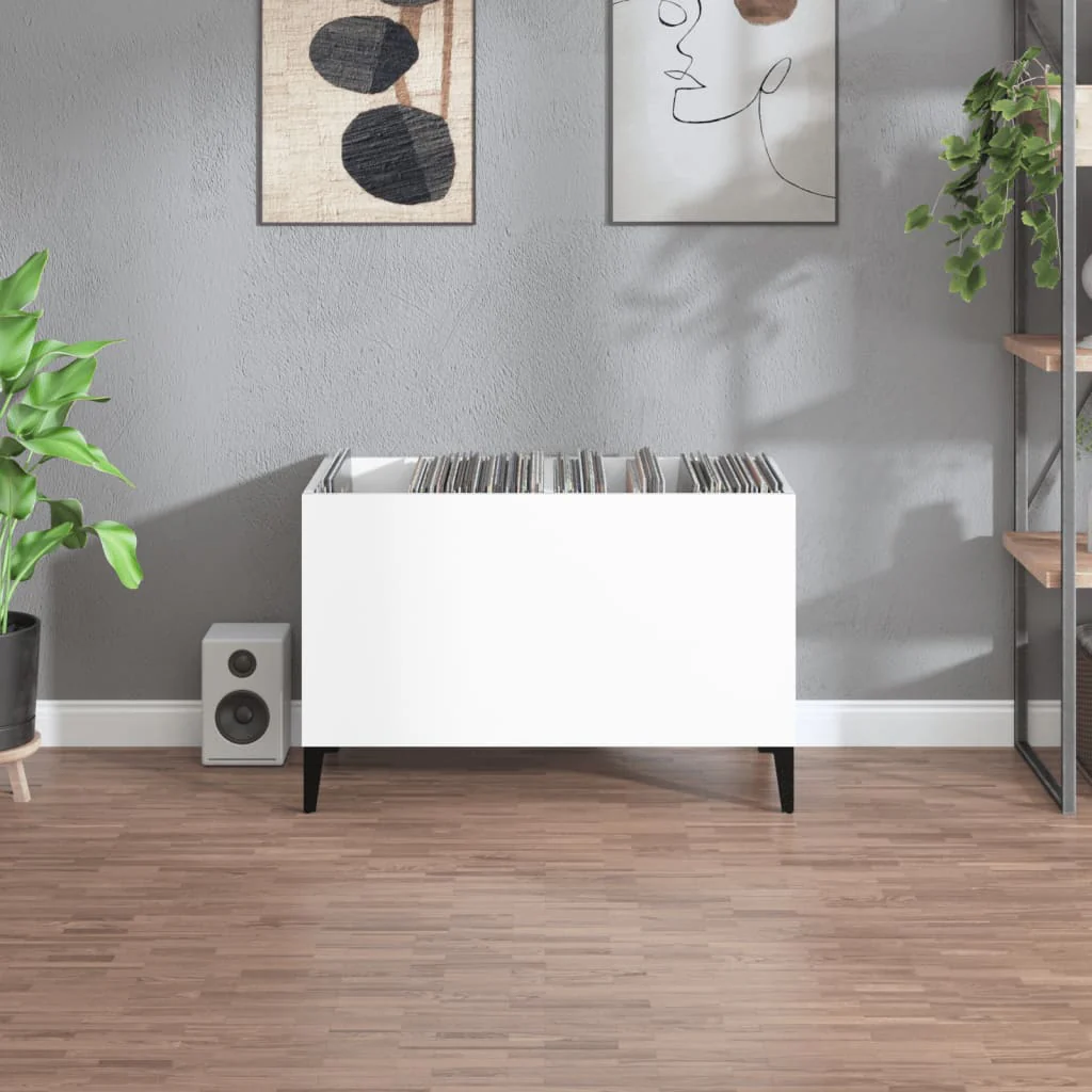 vinylskab 74,5x38x48 cm konstrueret træ hvid højglans - Image 3
