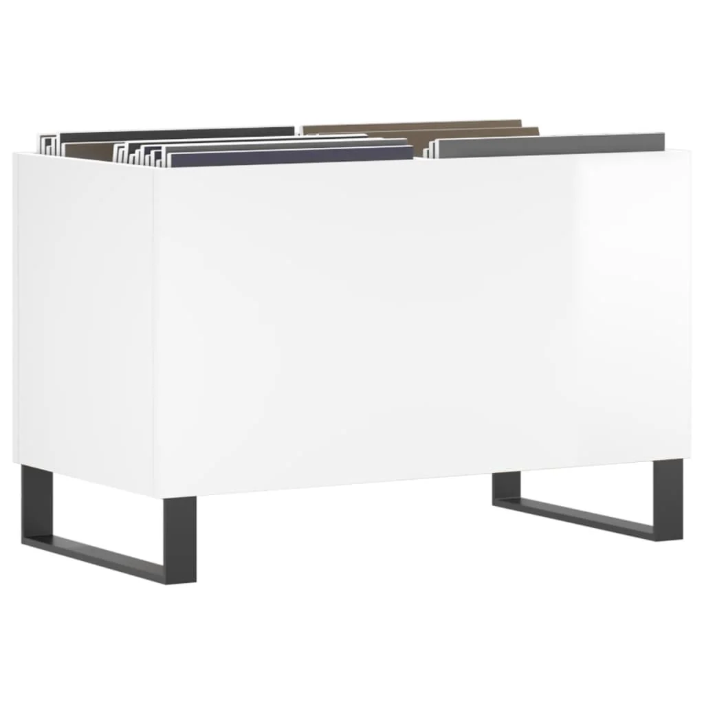vinylskab 74,5x38x48 cm konstrueret træ hvid højglans - Image 3