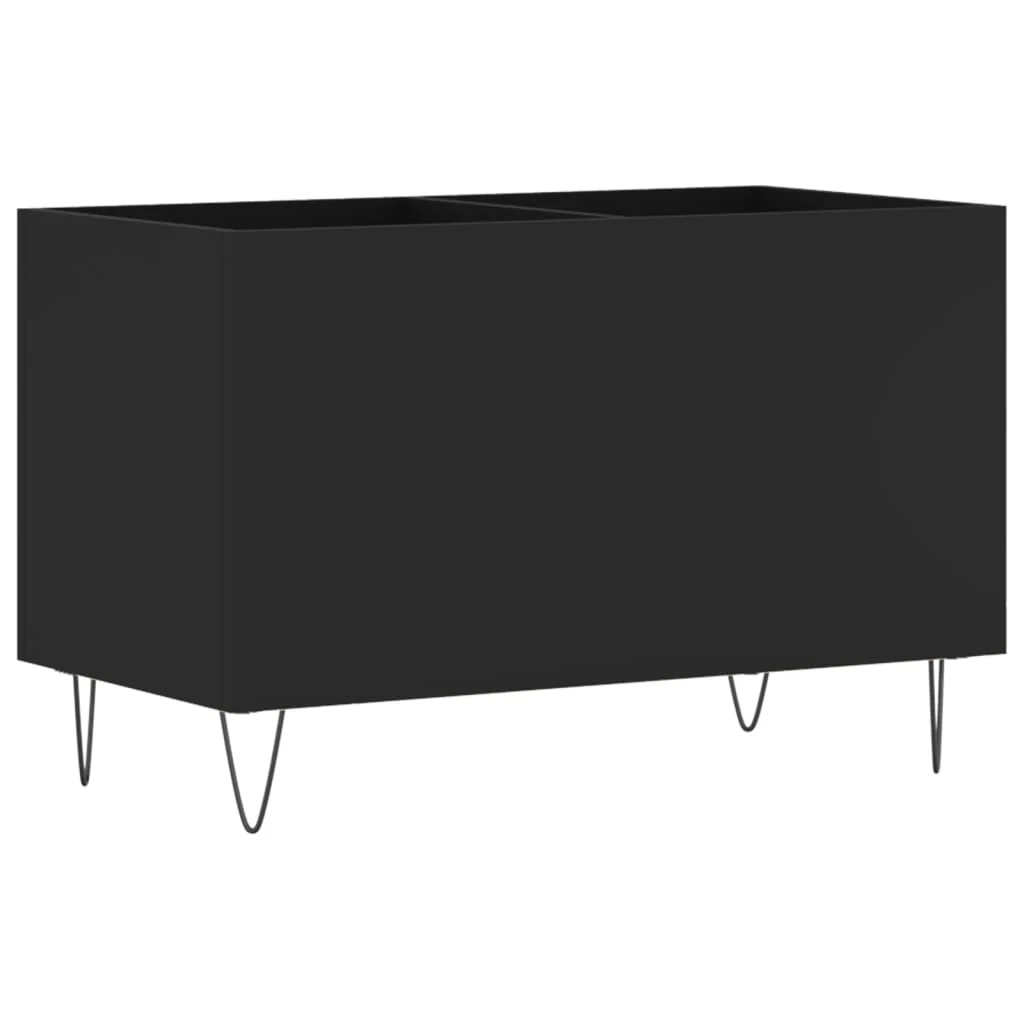 vinylskab 74,5x38x48 cm konstrueret træ sort - Image 2