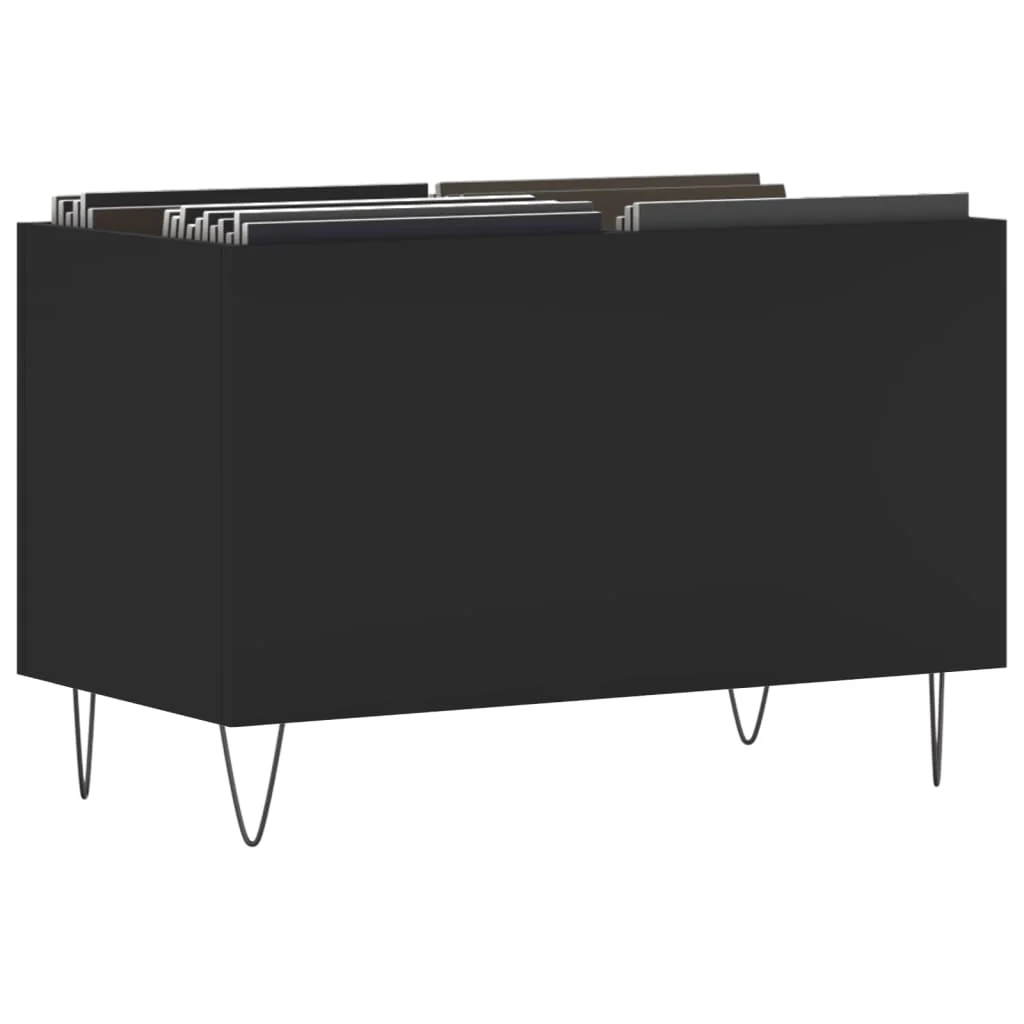 vinylskab 74,5x38x48 cm konstrueret træ sort - Image 3