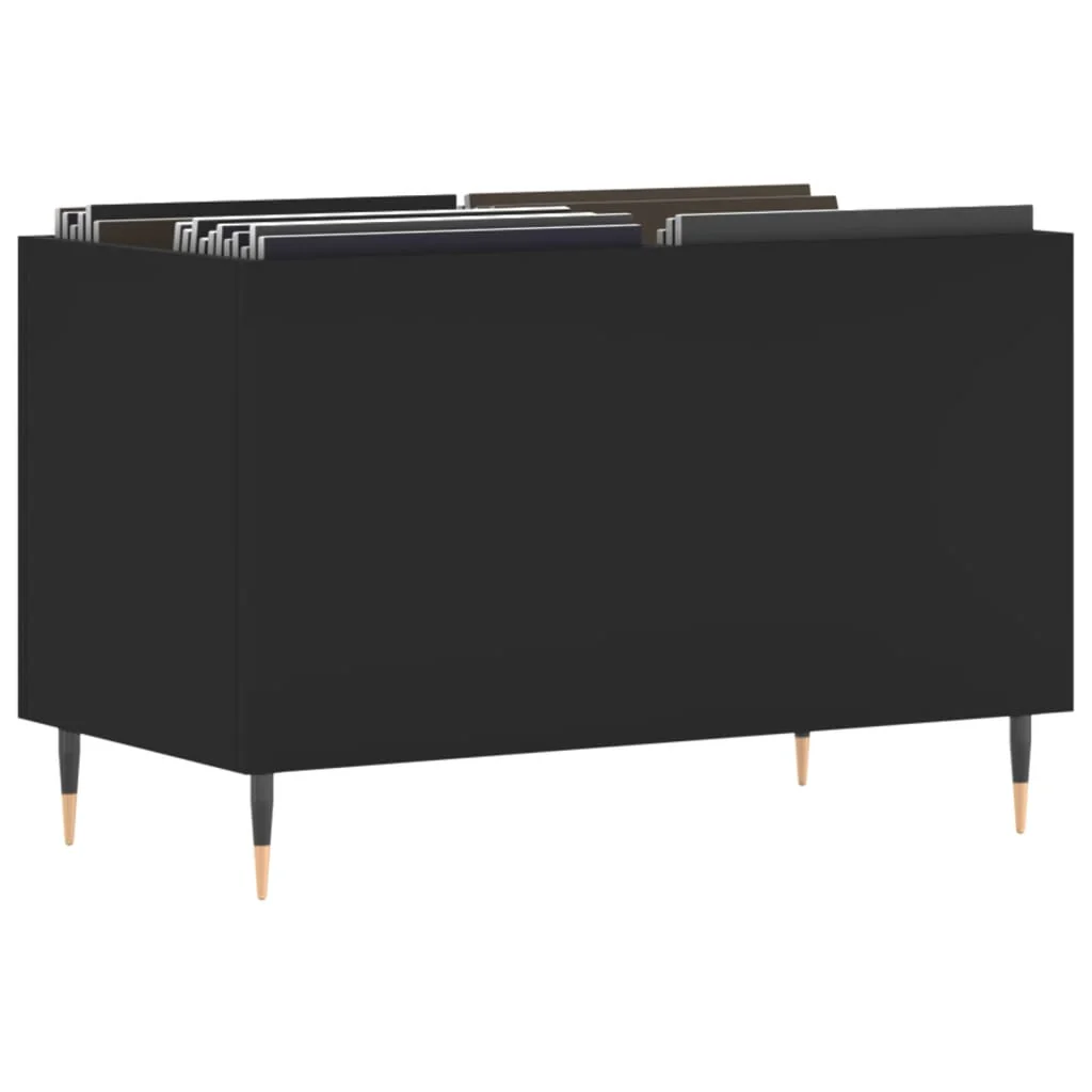 vinylskab 74,5x38x48 cm konstrueret træ sort - Image 3