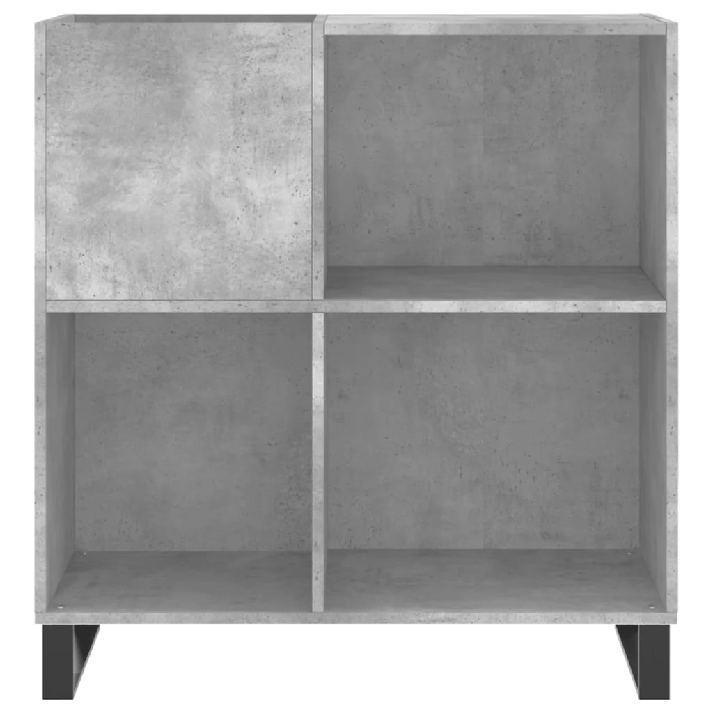 vinylskab 84,5x38x89 cm konstrueret træ betongrå - Image 4