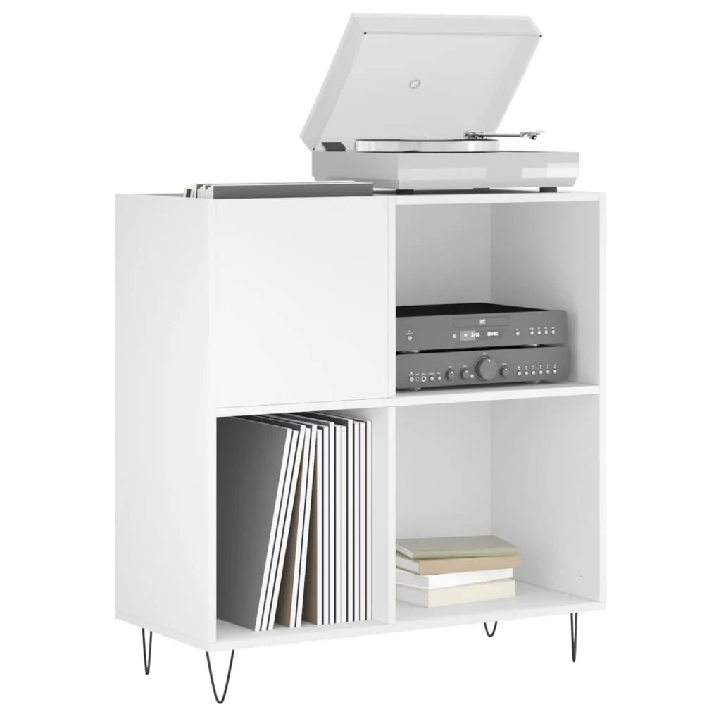 vinylskab 84,5x38x89 cm konstrueret træ hvid - Image 3