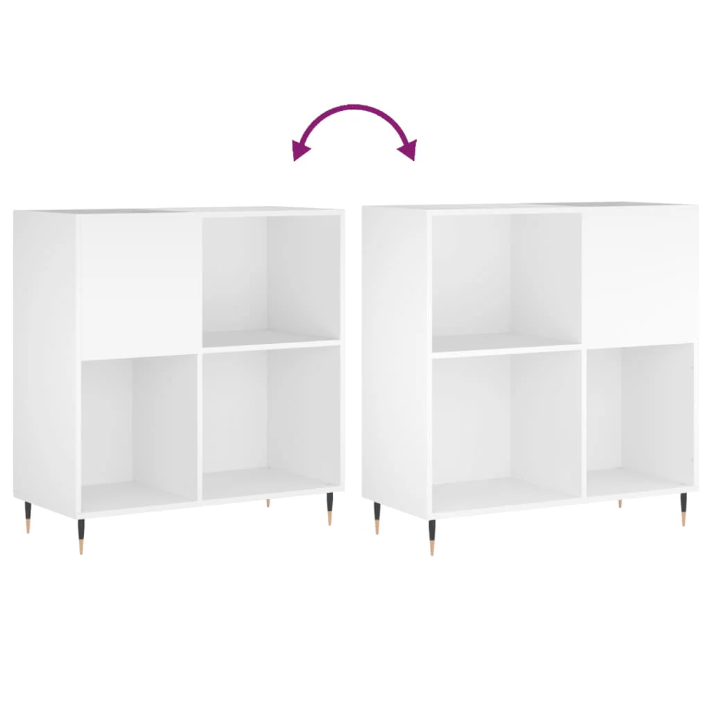 vinylskab 84,5x38x89 cm konstrueret træ hvid - Image 7