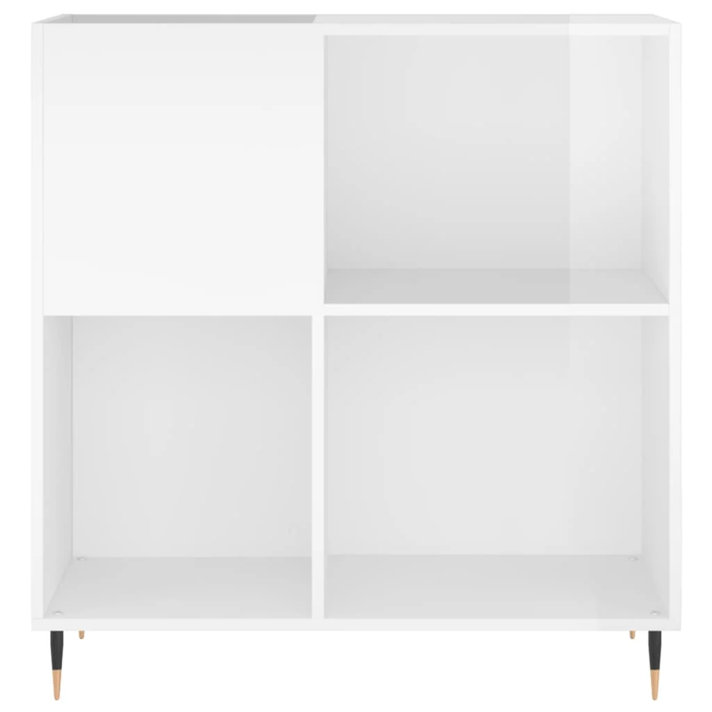 vinylskab 84,5x38x89 cm konstrueret træ hvid højglans - Image 4