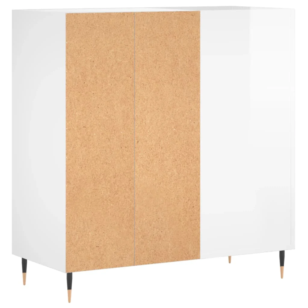 vinylskab 84,5x38x89 cm konstrueret træ hvid højglans - Image 6