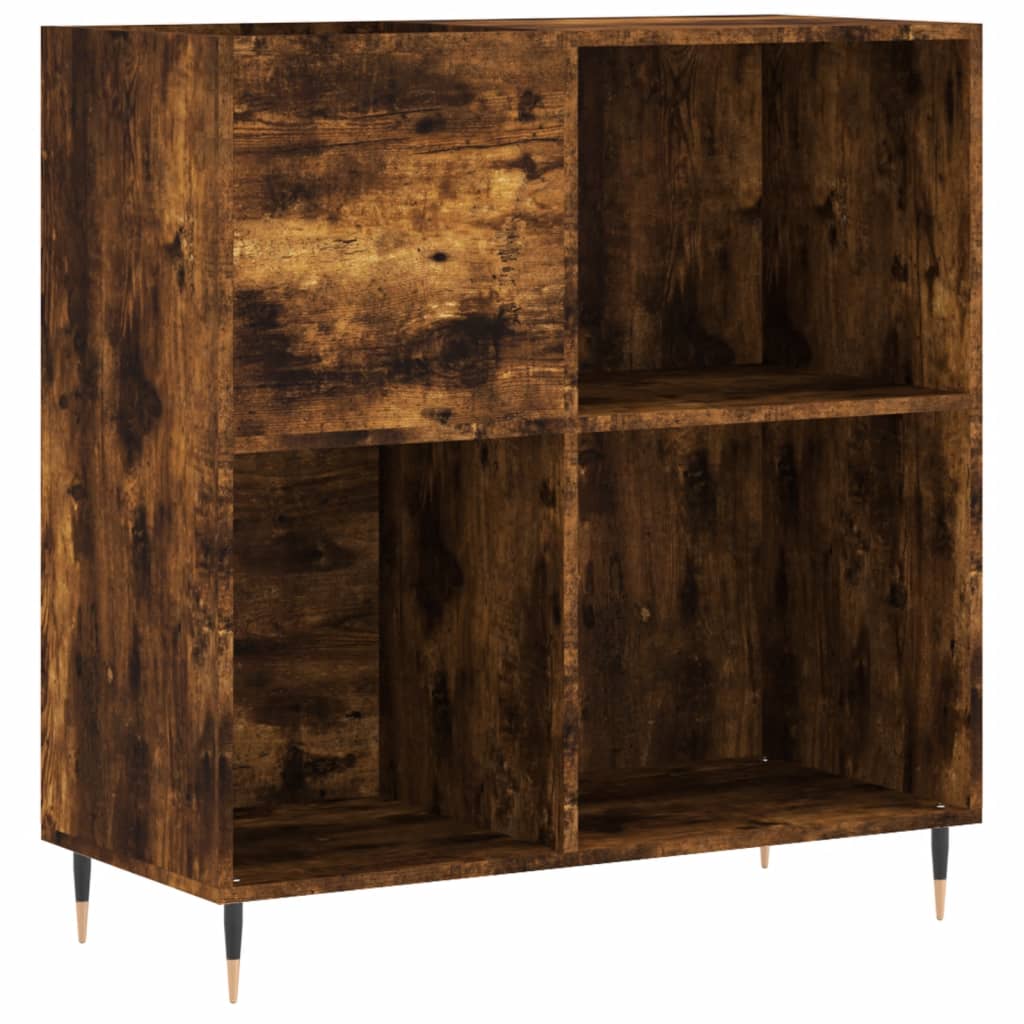 vinylskab 84,5x38x89 cm konstrueret træ røget egetræsfarve - Image 2