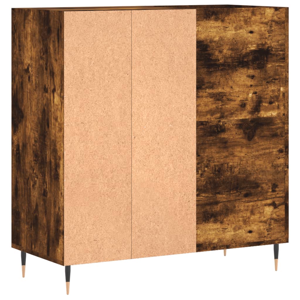 vinylskab 84,5x38x89 cm konstrueret træ røget egetræsfarve - Image 6