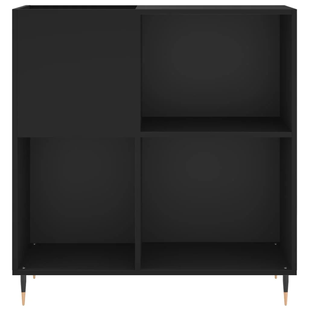vinylskab 84,5x38x89 cm konstrueret træ sort - Image 4