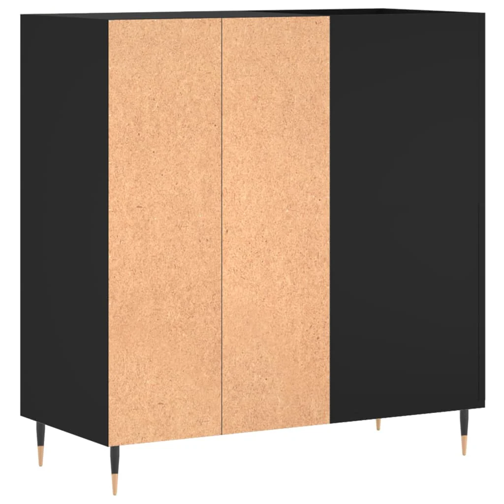 vinylskab 84,5x38x89 cm konstrueret træ sort - Image 6