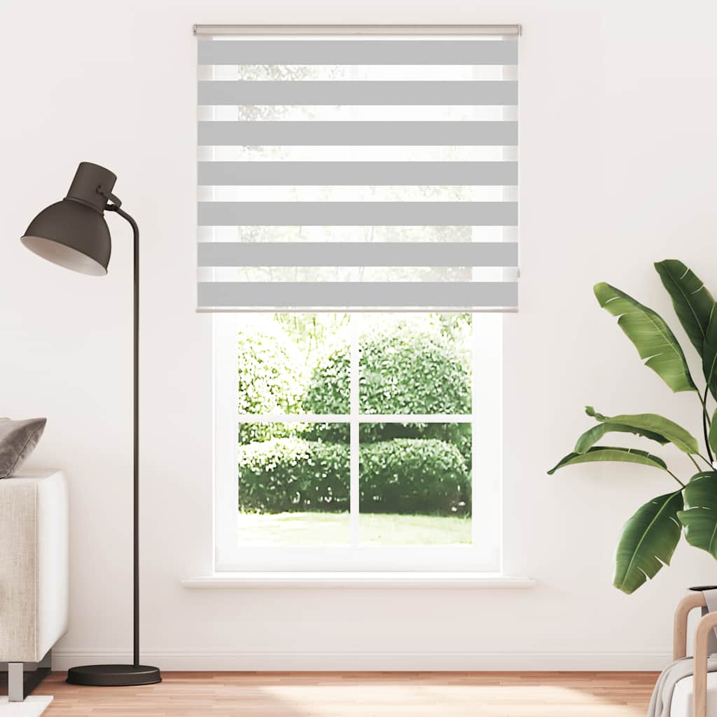zebragardin lysegrå 130x230 cm stofbredde 125,9 cm polyester - Image 2