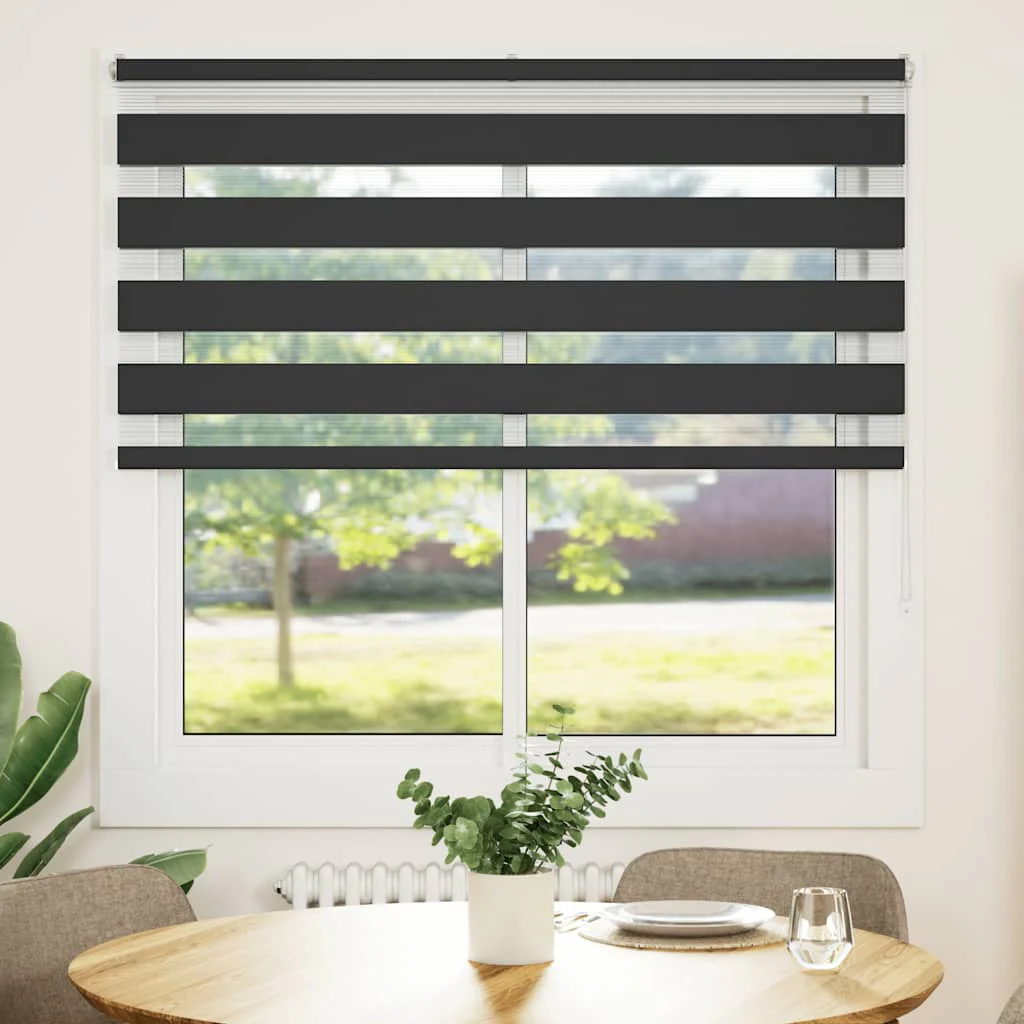 zebragardin sort 145x150 cm stofbredde 140,9 cm polyester - Image 2